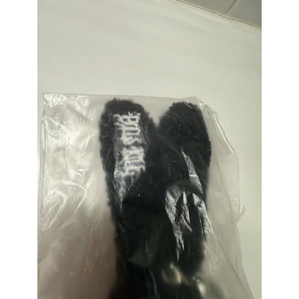 DOLLS KILL Logo Wooly Fuzzy Gothic Bunny Studded Collar Keychain Black NEW